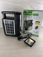 Аварійний ліхтар з Power Bank і радіо з Bluetooth CL-830 з сонячною батареєю і лампочкою з сонячною батареєю — изображение 2