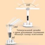 Світлодіодна настільна лампа на акумуляторі подвійна багатофункціональна з календарем та термометром, тримачем для ручок — изображение 10