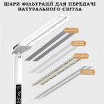 Світлодіодна настільна лампа на акумуляторі подвійна багатофункціональна з календарем та термометром, тримачем для ручок — изображение 5