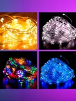 Світлодіодна LED Гірлянда-нитки "Краплі роси" на батарейках — изображение 2