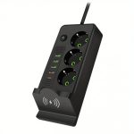 Перенесення з вбудованою бездротовою зарядкою на 3 розетки 4USB Type-C Port 3m чорний