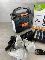 Аварійний ліхтар з банком живлення і радіо з Bluetooth EP-396 із сонячною батареєю 9В 3 Вт і 3 лампочкою — изображение 2