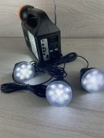 Портативна система освітлення GDLite GD-102 Ліхтар + 3 LED лампи + сонячна панель 5000 mAh — изображение 2