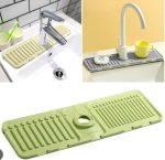 Силіконова насадка-бризговик на змішувач для раковини, килимок Drain mat — изображение 3