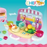 Дитячий ігровий набір Кухня кухаря в валізці на колесах Happy Chef Рожева для дівчаток — изображение 5