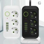 Мережевий фільтр Подовжувач з USB (3×220В+4×USB+1×Type-C), QL-1074U, Чорний 3m — изображение 4