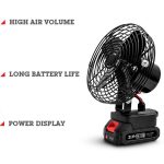Вентилятор 6", з Li-Ion акумулятором 21V + перехідник, Black, Box 185х185 мм, 1,10 кг — изображение 4