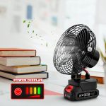 Вентилятор 6", з Li-Ion акумулятором 21V + перехідник, Black, Box 185х185 мм, 1,10 кг — изображение 6